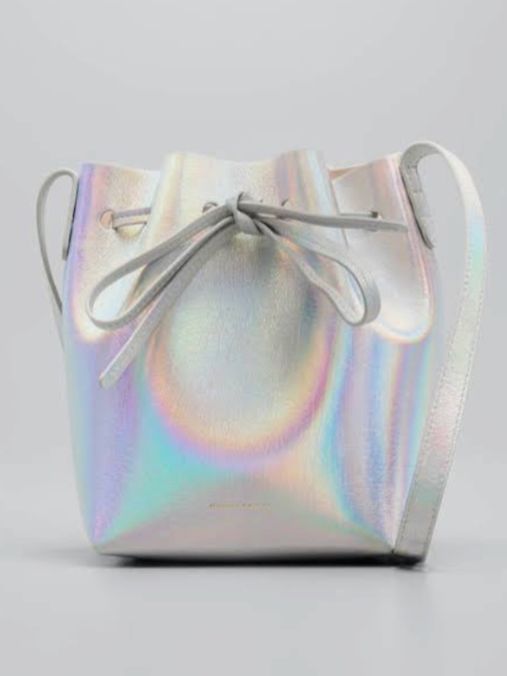 Mansur Gavriel Iridescent Silver Bucket Bag